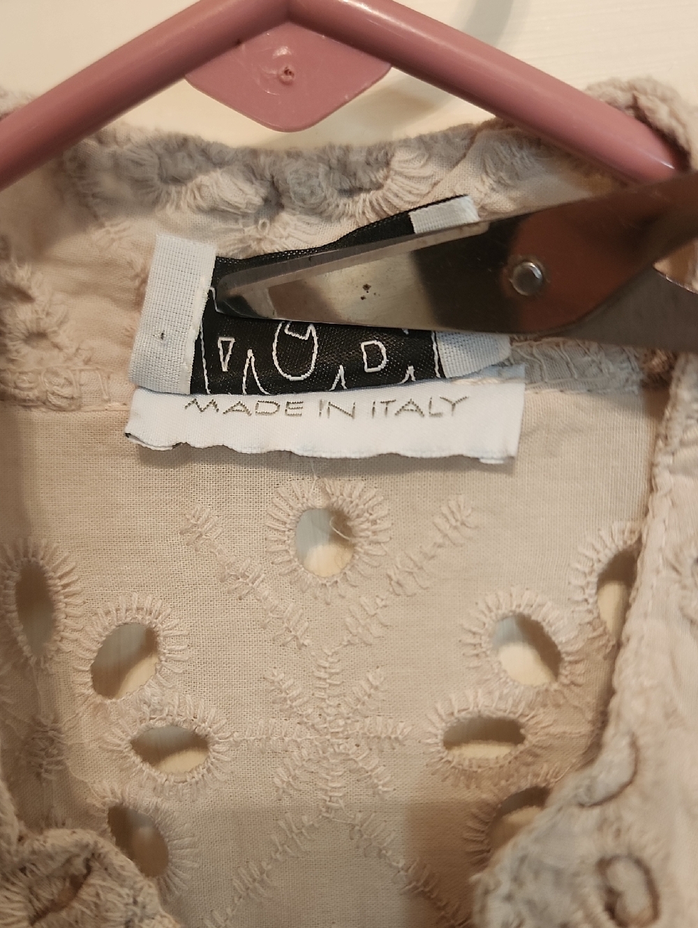 Tan Eyelet Lace Women's Babydoll Tiered Dress Coverup Tunic Beach Wear. - Picture 3 of 6